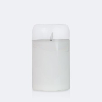 LED Glass Candle 8in - Clear