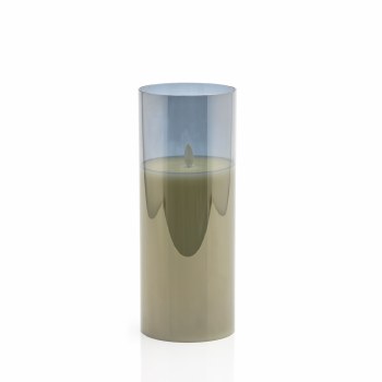 LED Candle w/Tinted Glass-Lg