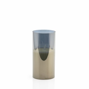 LED Candle w/Tinted Glass-Med