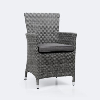 Metro Dining Chair w/cushion - Grey Wicker