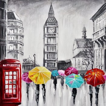 Oil Painting - London Rainy Day