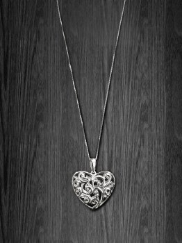Silver Heart Pendant with Chain