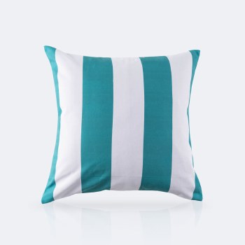 Throw Pillow 18X18 - Aqua Stri