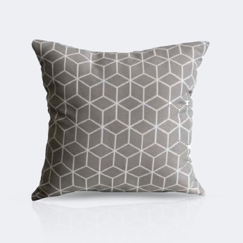 Throw Pillow - Grey Cubes