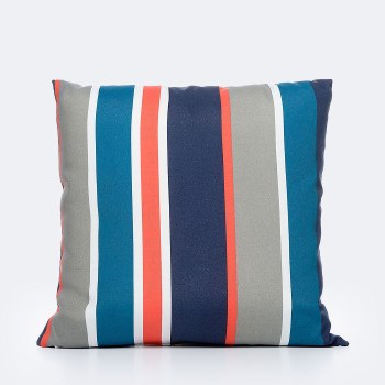 Throw Pillow - Red, Navy & Beige Striped Throw Pillow - Red, Navy & Beige Striped