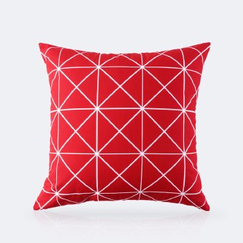 Throw Pillow 18 x 18 - Red Geometric