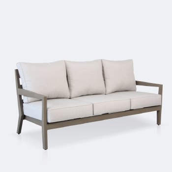 Rosseau Sofa  - Brushed Taupe – Sunbrella Cast Silver  Cushions