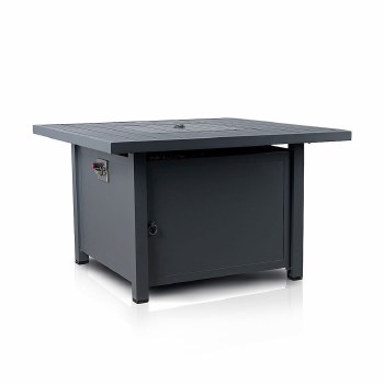 Shoreline 41" Square Firepit Table - Dark Grey