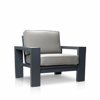 Shoreline Club Chair - Dark Grey Frame, Spectrum Dove Cushions