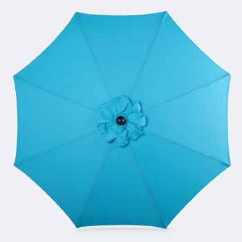 10' Auto Tilt Umbrella - DotBella Belize Blue