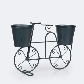 Decorative Metal Bike Planter - Blue