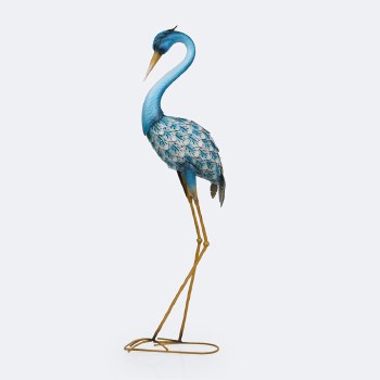 Metal Garden Crane with Solar Lights