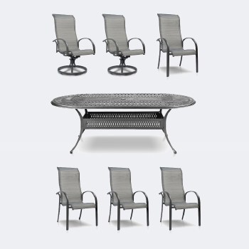 Carlo with Breeze Dining Set - 6 Seats - Shade Grey