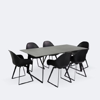 Ghost Dining Set - 6 Seats - Black