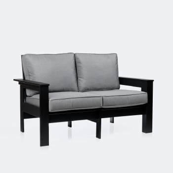 Legacy Loveseat – Black Frame/Grey Cushions