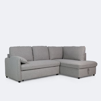 Maddox Right Hand Facing Sleeper Sectional with Storage Chaise - Grey