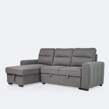 Morris Reversible Sleeper Sectional with Storage Chaise - Grey