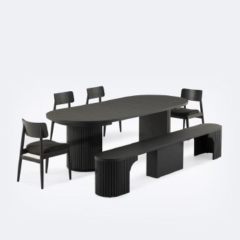 Round Transformer Table Set  - Smoked Hickory