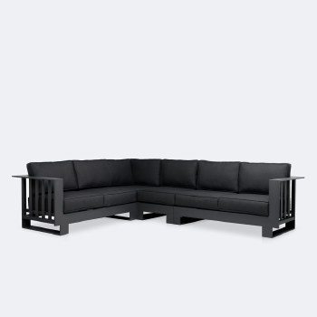 Renfrew Sectional Set - Black / Carbon Cushions