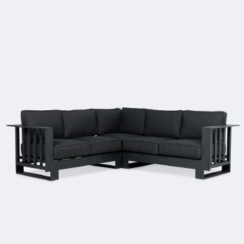 Renfrew Sectional Set - Black / Carbon Cushions