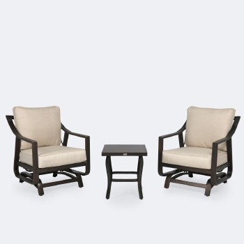 Riviera Conversation Set - Seats 2 - Brushed Bronze/Cream Cushion