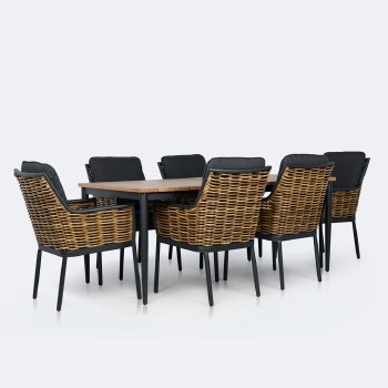 Sedona Dining Set - Seats 6- Wood-Look Finish