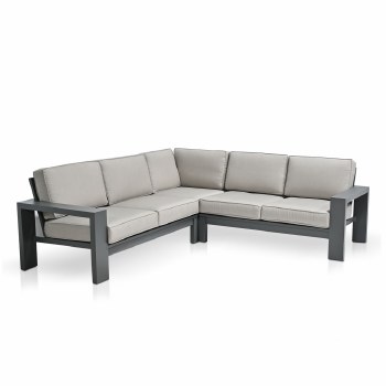 Shoreline Sectional Set - Dark Grey/ Spectrum Dove Cushions