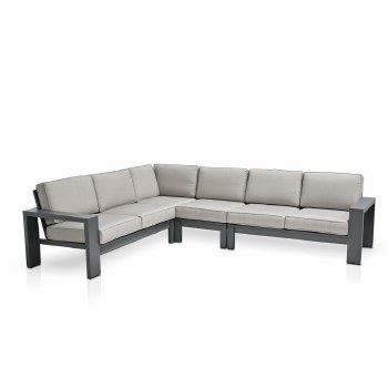 Shoreline Sectional Set - Dark Grey/ Spectrum Dove Cushions