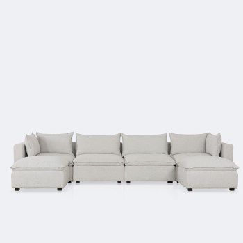 Stratus Cloud 6 Piece Sectional - Perlie Cream