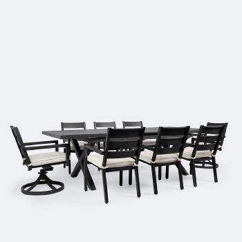 Tahoe Dining Set - 8 Seat - Black