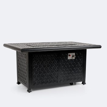 Weave 32"x50" Rectangular Firepit Table - Black Tippet