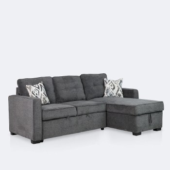 Willow Reversible Sleeper Sectional with Storage Chaise - Grey
