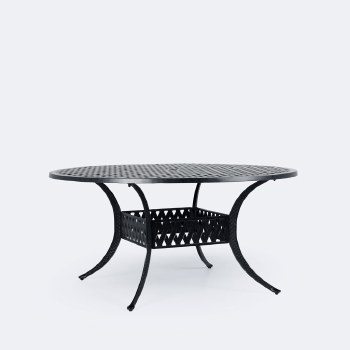 Weave 60" Round Dining Table- Black Tippet