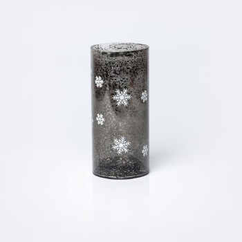 LED Cylinder Lg - Snowflake