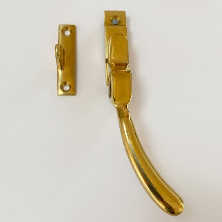 Aston Window Handle with Night Vent Polished Brass Unlacquered Right Hand