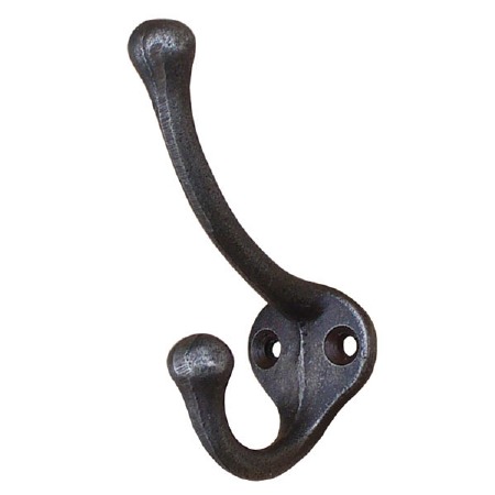 Childs Hat & Coat Hook Waxed Cast Iron 75mm