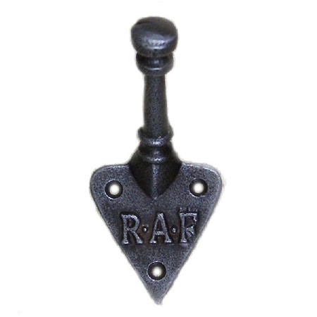 Coat Hook RAF Waxed Cast Iron 95mm
