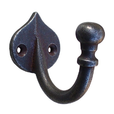 Ball Tipped Single Hook Waxed Cast Iron
