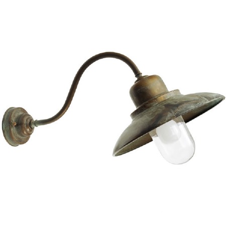 Patio Outdoor Wall Light 1351 Aged Copper Clear Glass