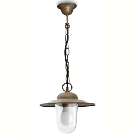 Casale Chain Ceiling Light 1362 Aged Copper Clear Glass