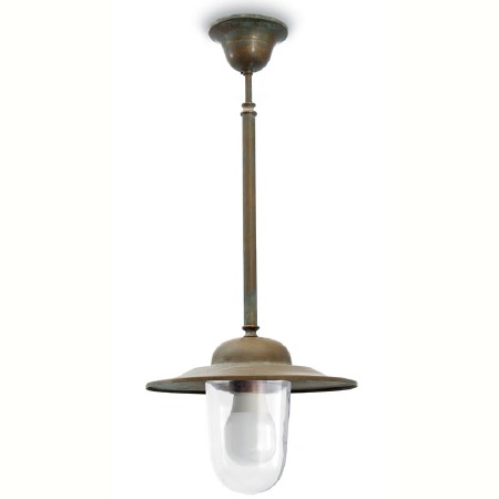 Casale Fixed Light 1364 Aged Copper Clear Glass