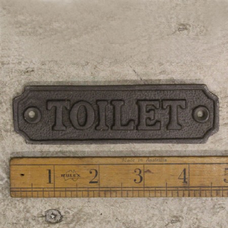 Toilet Sign Waxed Cast Iron sign