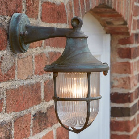 Santorini Outdoor Wall Light 180 Aged Copper