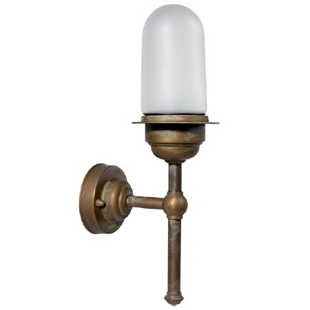 Torcia Wall Light 1890 Aged Copper Opal Glass
