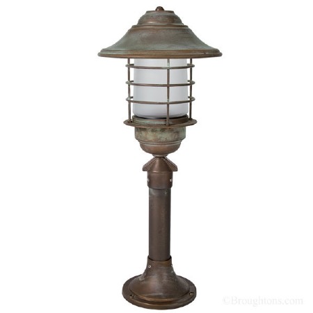 Veladero Small Lamp Post 1906 Aged Copper Opal Glass