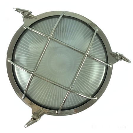 Tortuga Round Bulkhead Light Nickel Opal Glass