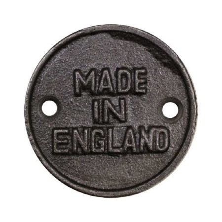 Made In England 45mm Plaque - Aged Iron