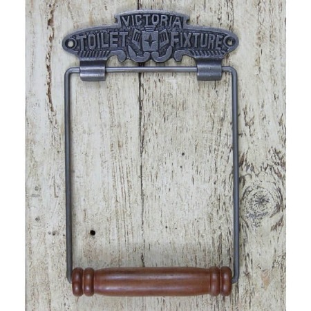 The Victoria Toilet Roll Fixture Waxed Iron