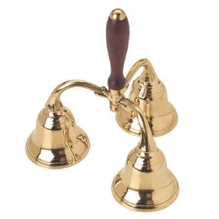 3 Bells with Handle Polished Brass
