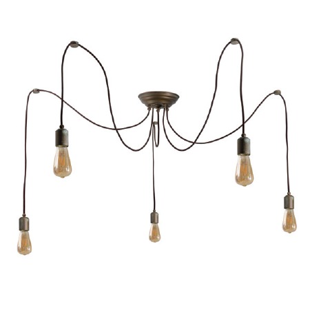Lumen 5 Light Spider Pendant 3101 Aged Copper